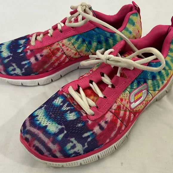 SKETCH-KNIT Women's Sneakers Sz 9 memory foam multi-color EUC - Picture 1 of 9